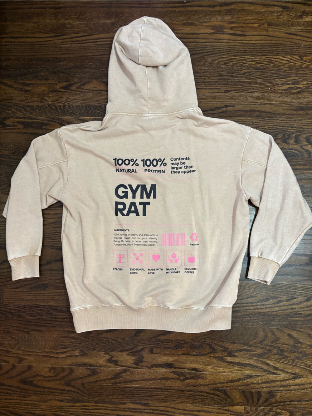 Gym Rat Unisex Fit Graphic Oversized Lifting Hoodie Sweatshirt